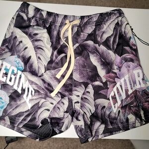 Floral Print Shorts with Drawstring